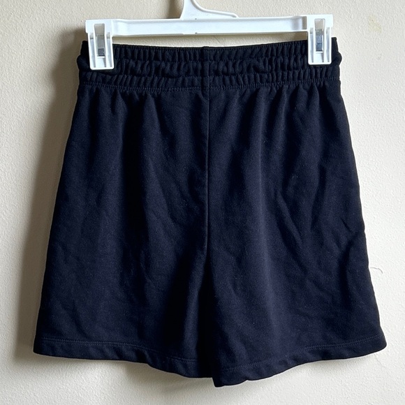 H&M Sweat Shorts Pockets Black Elastic Waist Draw String Silver Tips Size XS - Picture 2 of 4